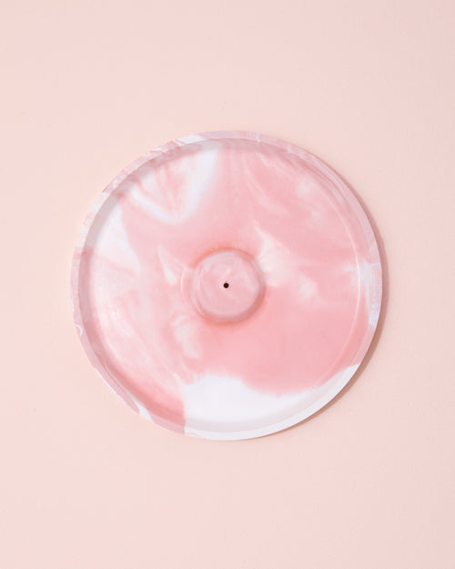 Concrete Marbled Incense Holder | Pink