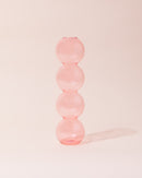 Pink bubble shaped glass vase