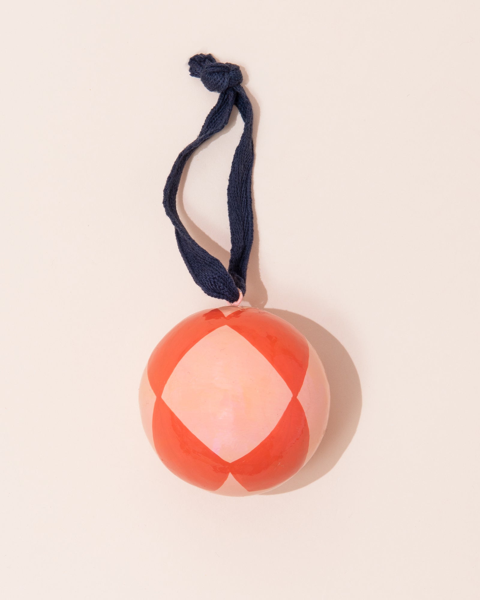 Christmas Bauble | Pink + Red Harlequin