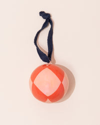 Christmas Bauble | Pink + Red Harlequin