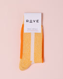 Rove organic cotton stripe socks in yellow, white and orange