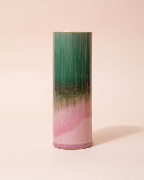 SGW Lab Porcelain Vase | Pink + Green