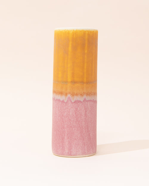 SGW Lab Porcelain Vase | Pink + Yellow