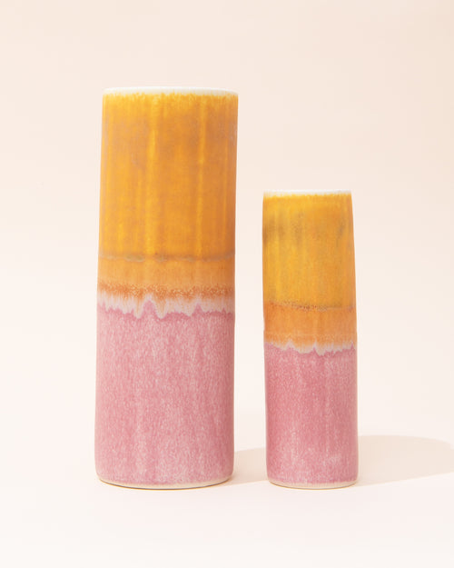 SGW Lab Porcelain Vase | Pink + Yellow