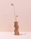 wooden wavy wiggle died flower bud vase