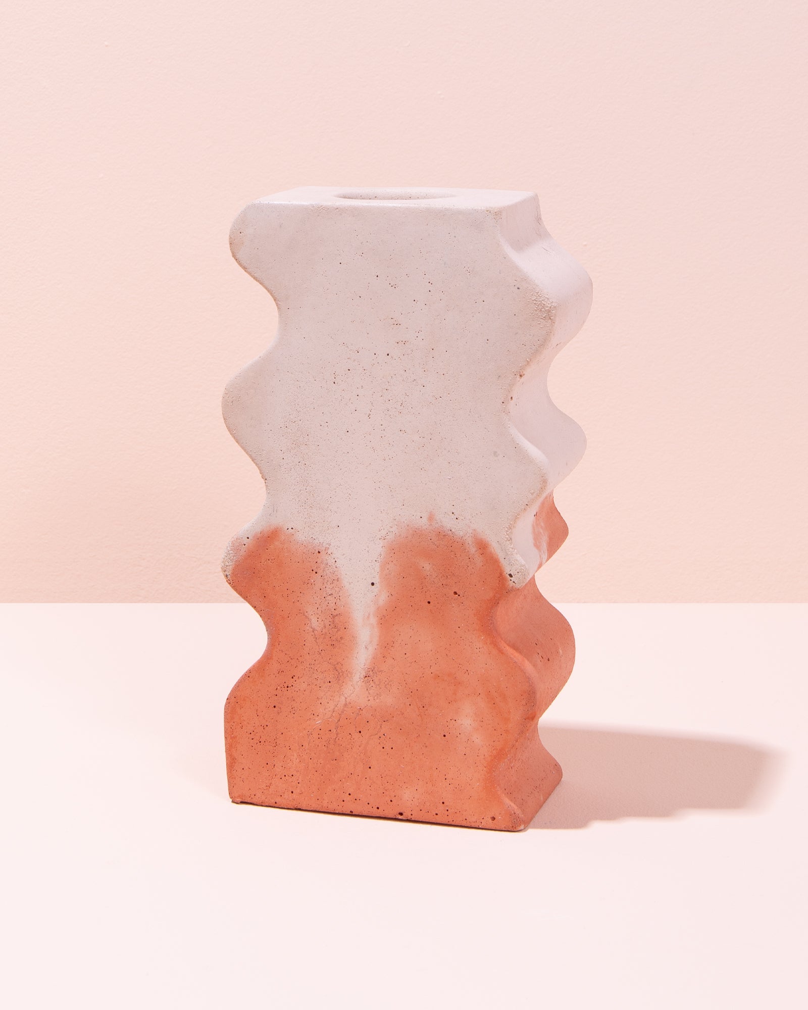 Concrete Wiggle Vase | Terracotta Blush