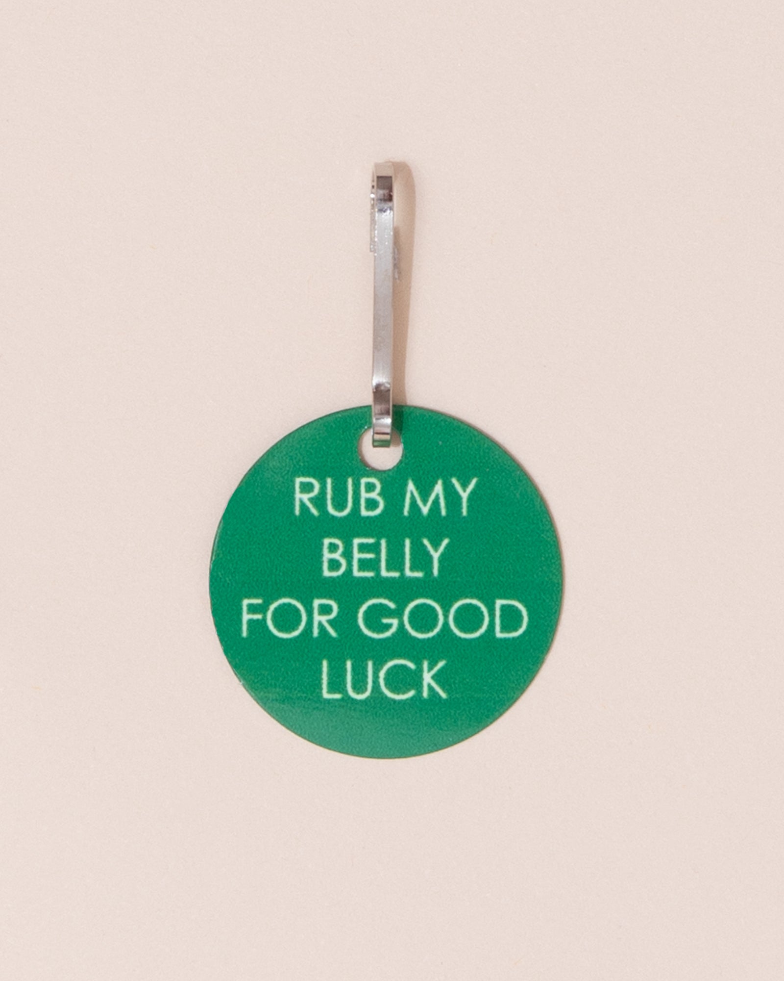 Metal Pet Tag | Rub My Belly For Luck