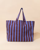 Stripe Beach Bag | Maroon + Blue