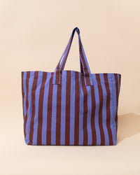 Stripe Beach Bag | Maroon + Blue