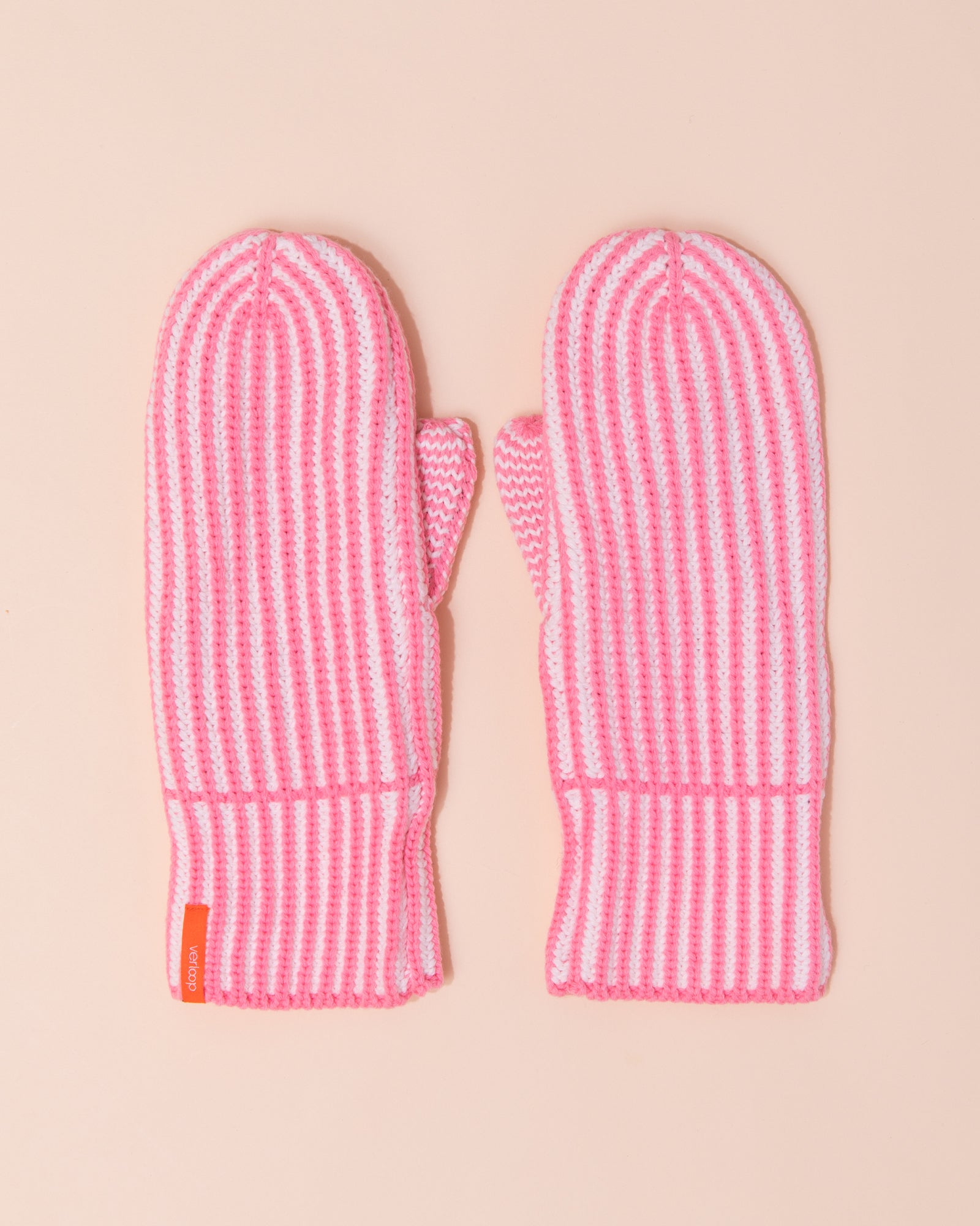 Verloop Stripe Mittens | Pink + White