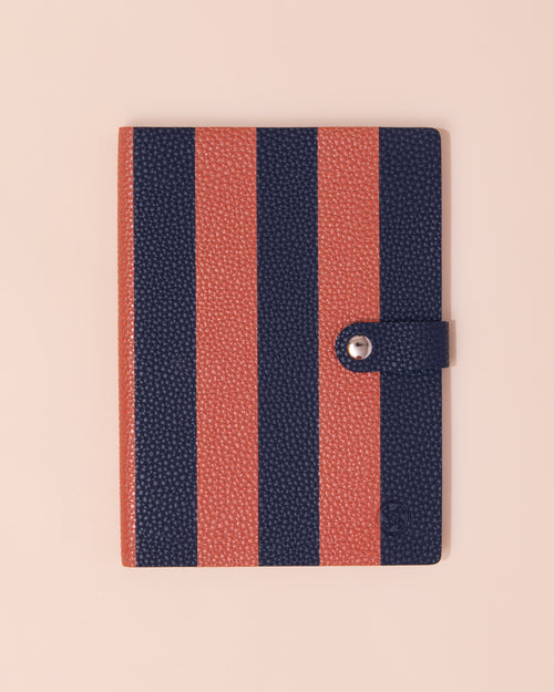 Orange and blue stripe notebook 