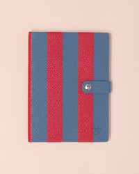 Red and blue stripe notebook 