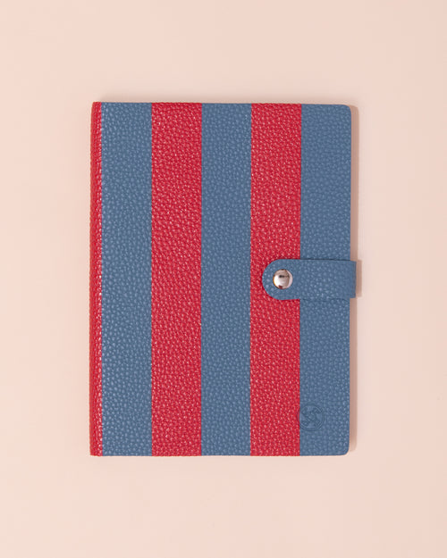 Red and blue stripe notebook 