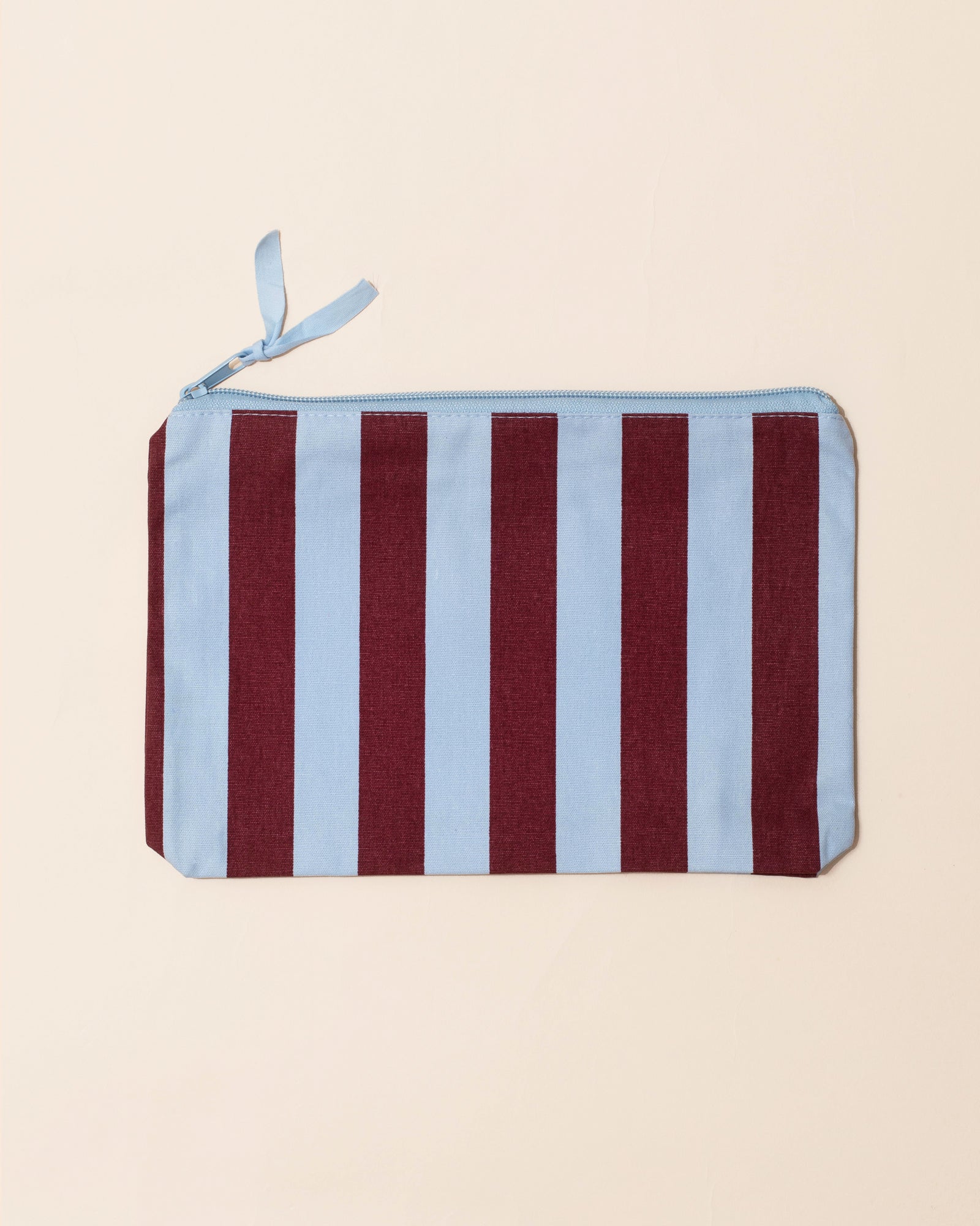 Stripe Pouch | Blue + Burgundy