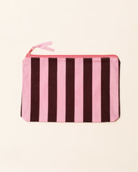 Stripe Pouch | Pink + Burgundy