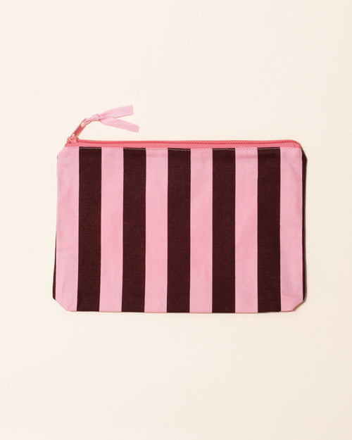 Stripe Pouch | Pink + Burgundy