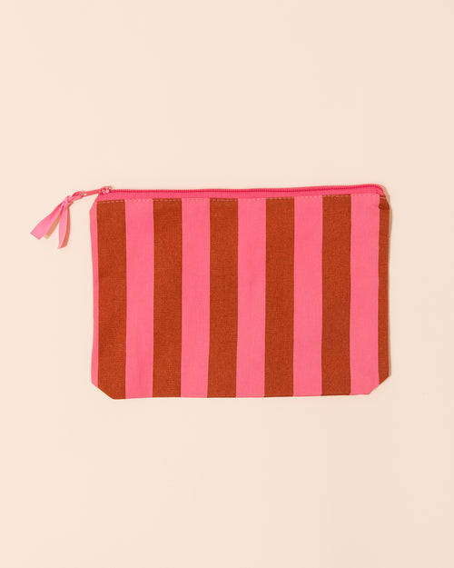 Stripe Pouch | Red + Pink