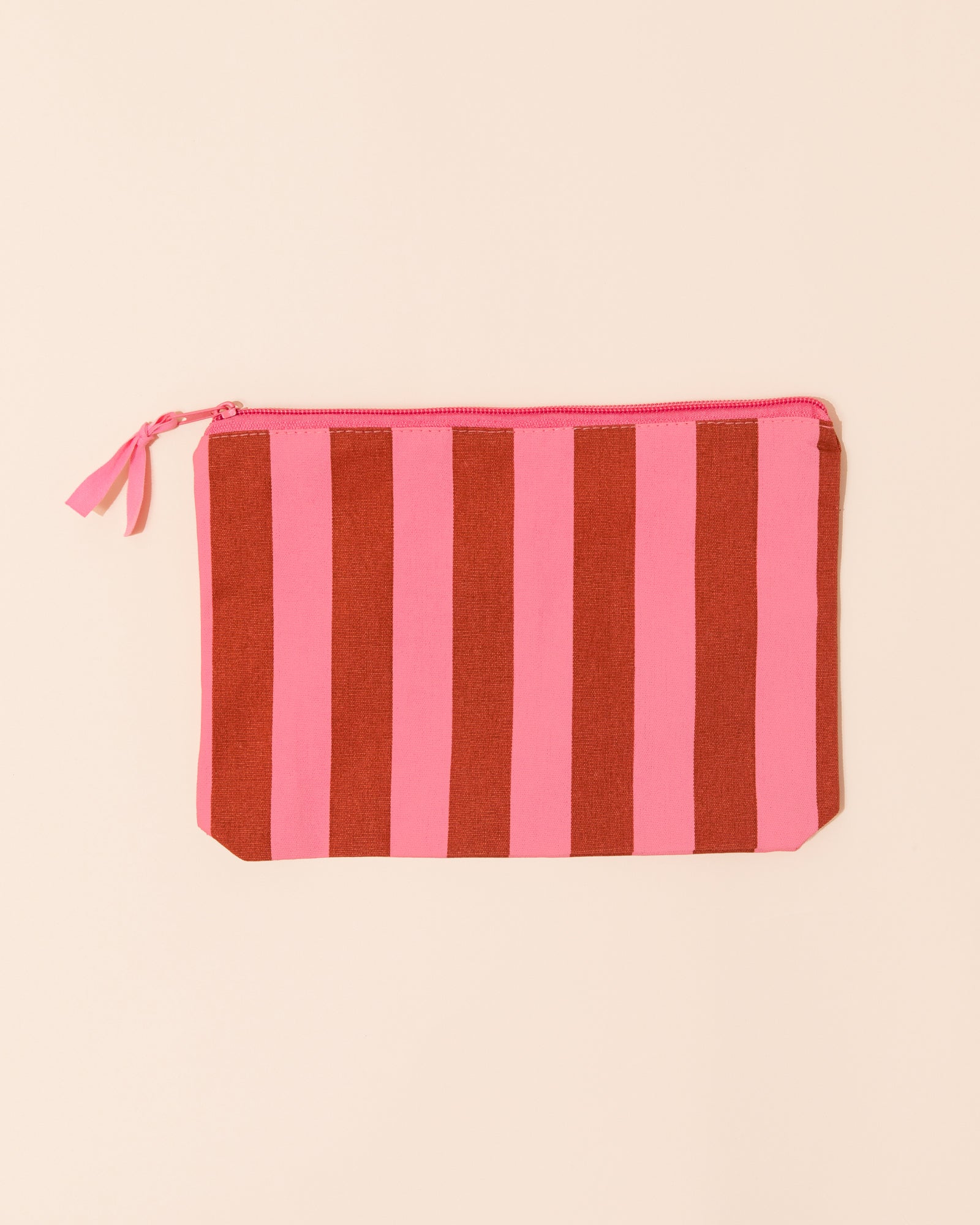 Stripe Pouch | Red + Pink