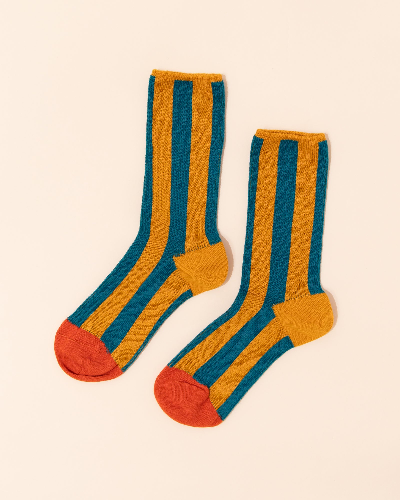 Stripe Socks | Blue + Yellow