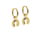 Junk Jewels Mini Horseshoe Earrings | Gold