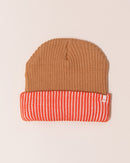 Verloop Stripe Cuff Beanie | Sand + Red