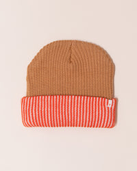 Verloop Stripe Cuff Beanie | Sand + Red