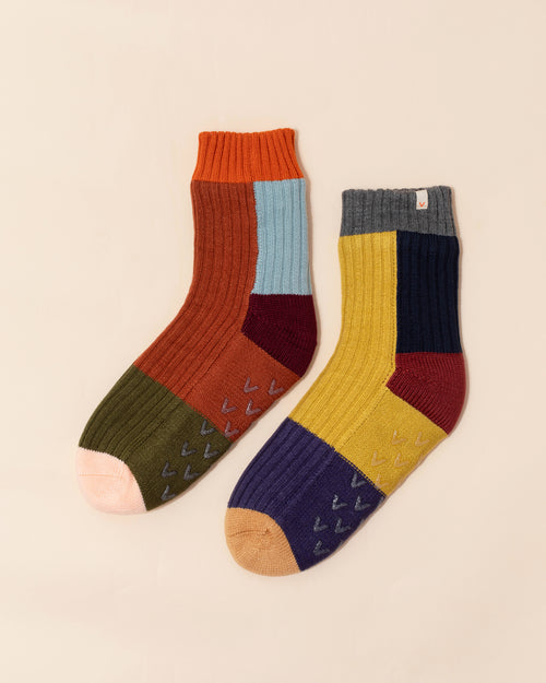 Verloop Cosy Mismatch House Socks | Desert