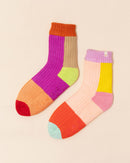Verloop Cosy Mismatch House Socks | Pink