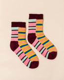 Verloop Cosy Stripe House Socks | Peach