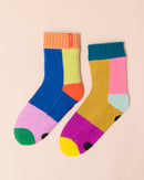 Verloop Cosy Mismatch House Socks | Rainbow