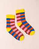 Verloop Cosy Super Stripe House Socks | Cobalt Flame