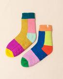 Verloop Cosy Mismatch House Socks | Rainbow