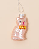 Glass Cat Christmas Decoration