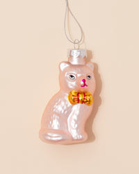 Glass Cat Christmas Decoration