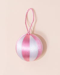 Christmas Bauble | Pink + White Stripe