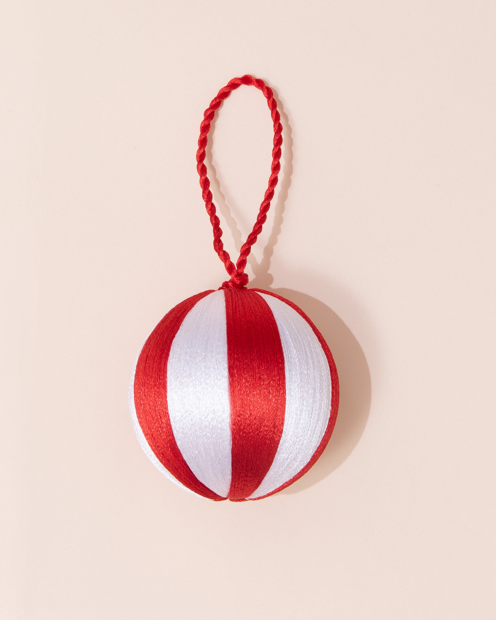Christmas Bauble | Red + White Stripe