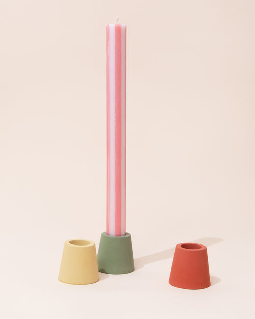 Concrete Candle Holder | Yellow