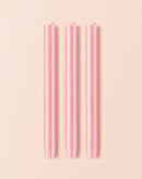 Stripe Dinner Candle | Peach + White