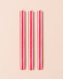 Stripe Dinner Candle | Red + White